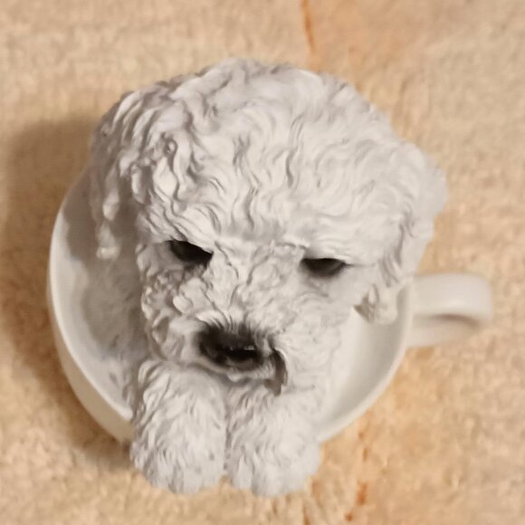 EUC ~ Pacific Giftware's Adorable Teacup Pet Collectible Bichon Frise Figurine - Picture 3 of 6